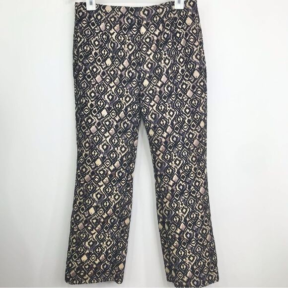 Free People Mod Crop Bootcut Pants in Metallic Black Geometric - Picture 9 of 16
